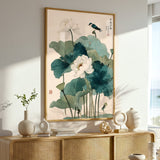 Lotus Flowers And Bird